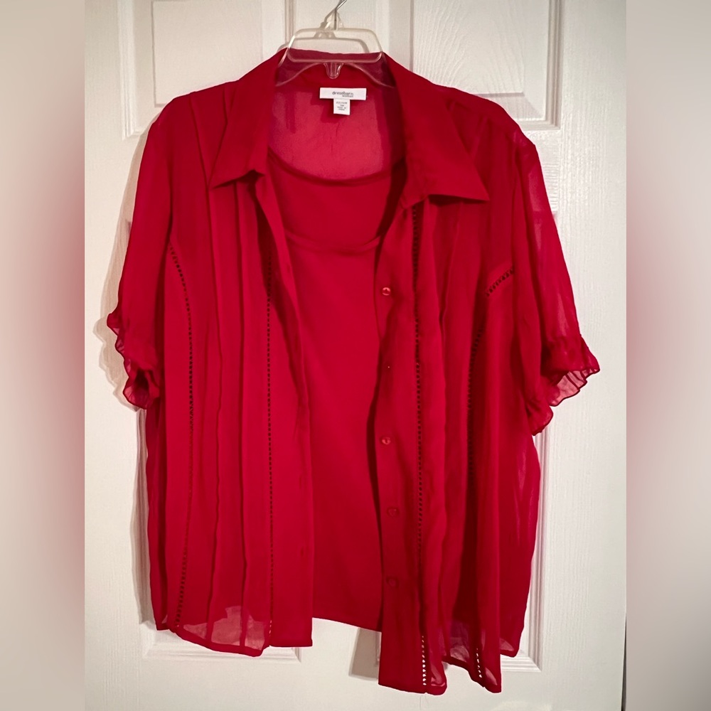Dress Barn Woman Red Tank and Blouse